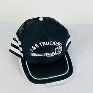 J & B Trucking  Baseball Hat‎ Truck Black White Truckers Rural Workwear Rugged